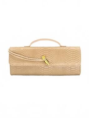 NEW BC HANDBAGS snakeskin clutch pochette mini clutch in beige
